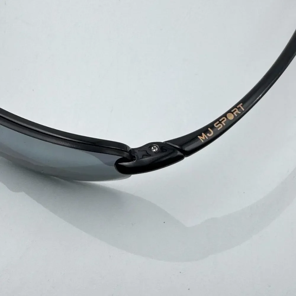 Maui Jim Sunglasses Ho'okipa MP MJ0407 001 Black Wrap Frame Gray Polarized Lens